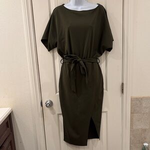 Fashion Nova Dark Olive Midi Dress